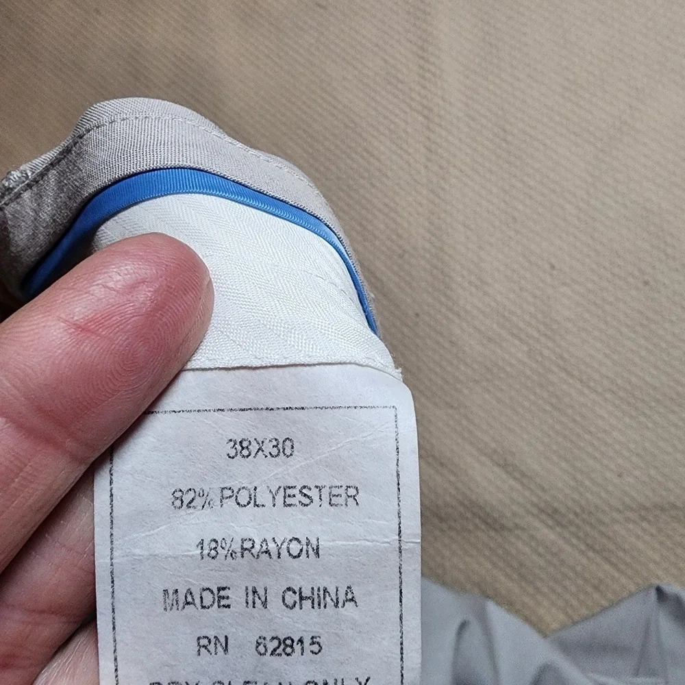 NWT MADE By Cam Newton Men's Gray Flat Front Golf Dress Summer Pants 38×30